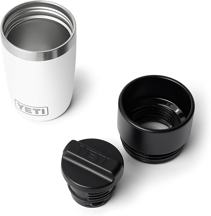 YETI Rambler 8 oz Travel Bottle, Stainless Steel, Vacuum Insulated with Leakproof Commuter Cap, White