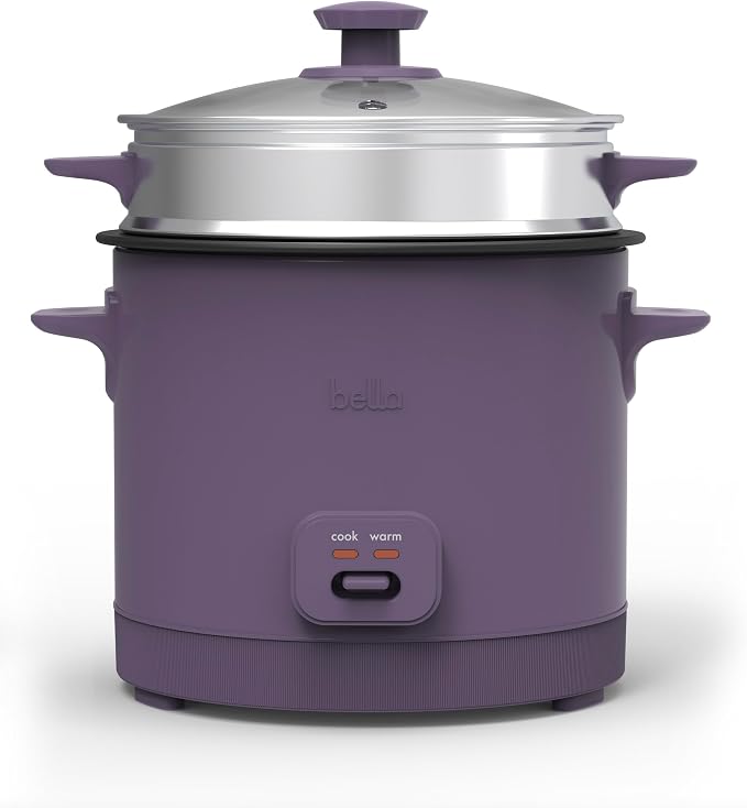 bella 16-Cup Rice Cooker and Steamer, Plum