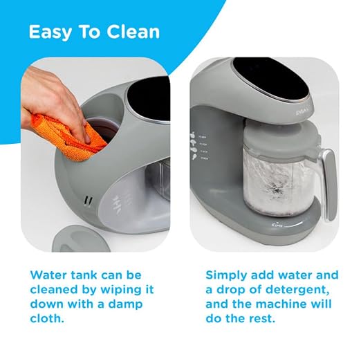 EVLA'S Baby Food Maker, Steamer, Blender, Baby Food Processor for Healthy Homemade Baby Food in Minutes, Touch Screen with 6 Reusable Food Pouches, Baby Registry Essential, Grey | Blend, Grind, Steam, and Cook Homemade Baby Food, Self Cleaning Machine ...