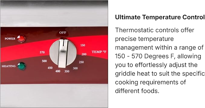 Commercial Electric Griddle 36", 208/240V, 7488W–10080W, for Restaurant