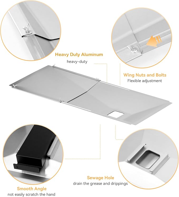 Adjustable Grease Tray with Catch Pan for Nexgrill 720-0888s 720-0888 720-0896, 3/4/5 Burner Gas Grill, Universal Drip Pan for Expert, Charbroil, Dynaglo, Kenmore, BHG, Grill Master Backyard Uniflame