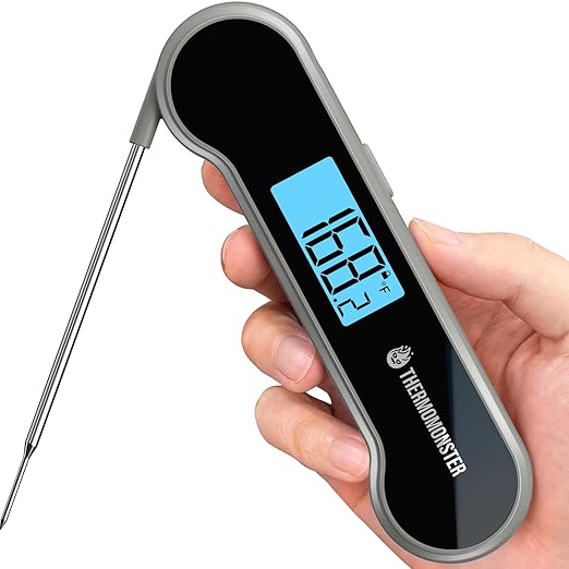 0.5 Sec Instant Read Meat Thermometer Digital with ±0.5℉ Precision, Grey | Food Thermometer for Cooking Kitchen Gadgets, Oven Grill Candy BBQ Essentials Accessories, Gifts for Him Dad Men Birthday