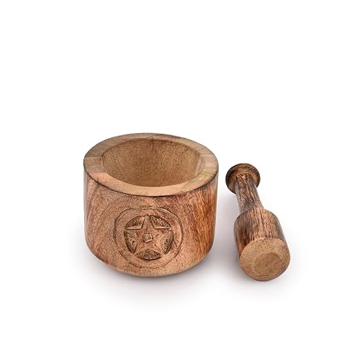 Wooden Mortar and Pestle Garlic Masher Hand Grinder Crusher Kitchen Gadgets