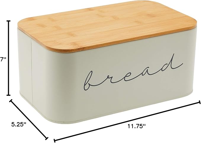 Bloomingville Metal Bread Bin with Bamboo Lid (Pack of 3)
