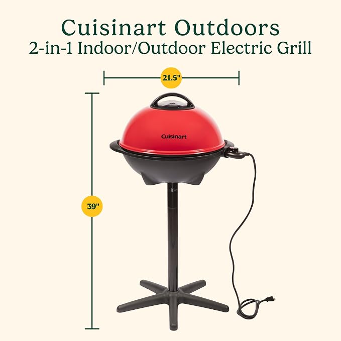 Cuisinart Electric Grill, Indoor/Outdoor, Compact, Portable, Nonstick