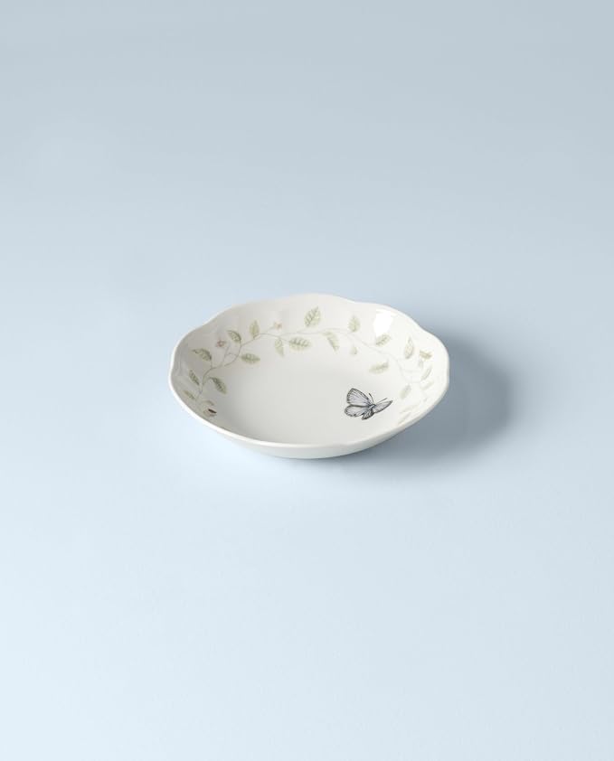 Lenox Butterfly Meadow Porcelain Pasta Bowl | dishwasher safe, microwave safe | floral design, doubles as a salad bowl, kitchen essential, gift for women