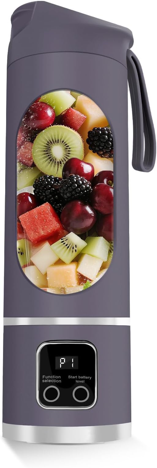 Portable Blender for Smoothies, 500ML USB-C Rechargeable | Personal Blender Cup with 12-Blade Mixer, Mini Smoothie Maker for Protein Shakes, Gym, Office, Travel and Home