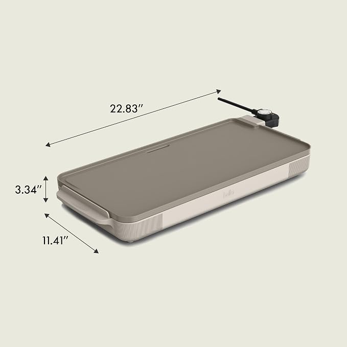 bella 10"x20" Ceramic Griddle, Oatmilk