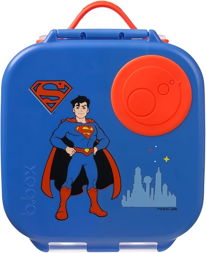 b.box Superman Mini Lunch Box Kids, Snack Containers for Kids, 4.25 Cup | Bento Box for Kids, Perfect 1st Lunch Box, Lunch Containers, Leak Proof, Dishwasher Safe, BPA Free, PFAS Free, Ages 3+