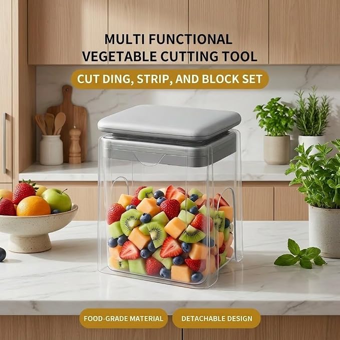 13-in-1 Vegetable Chopper with Container – Manual Veggie & Onion Food Chopper, Multifunction Vegetable Dicer for Fast Meal Prep, Kitchen Chopper with Stainless Steel Blades