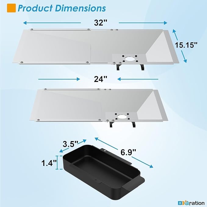 Universal Grease Tray, Catch Pan and Disposable Drip Pan for 3/4/5/6 Burner | Replacement Parts for Nexgrill 720-0830H 720-0882A, Charbroil, Dyna Glo, Kenmore Gas Grill