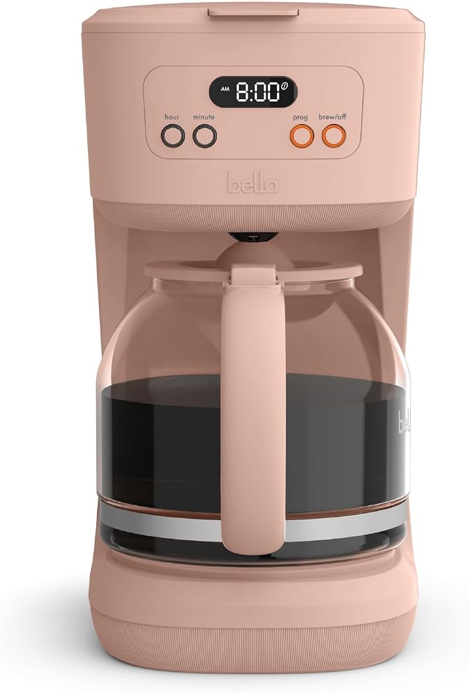 BREW 12-Cup Programmable Coffee Maker with No-Drip Glass Carafe, Blossom