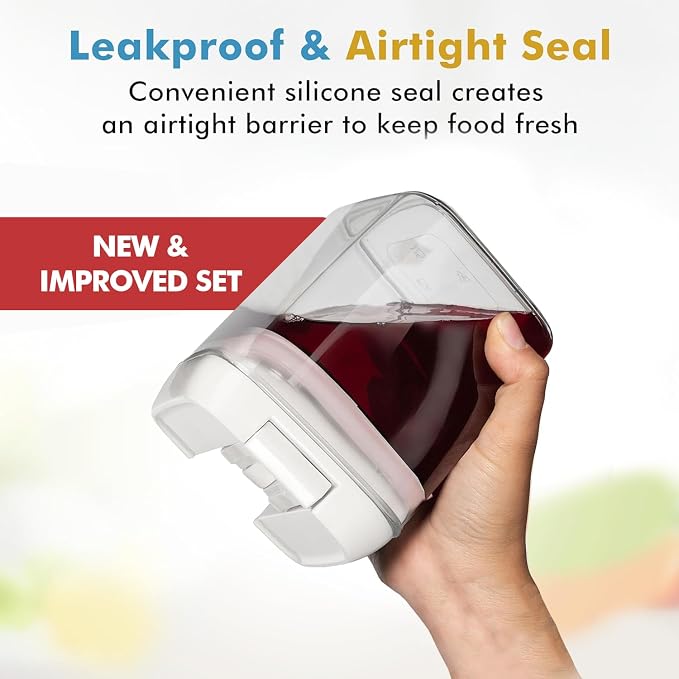 Shazo 9 PC Airtight Food Storage Containers - BPA Free Clear Plastic Snack & Spice Containers with Easy Lock Lids - Kitchen and Pantry Organization for Herbs, Coffee, Tea - 0.5L / 2.1 Cups