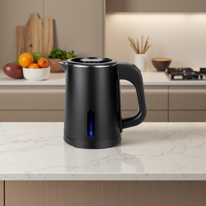 0.8L Small Travel Electric Tea Coffee Kettle | 600W Rapid Boil,Double Wall,Auto Shut-Off,Boil Dry Protection,Hot Water Boiler