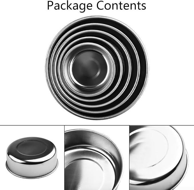 Stainless Steel Mixing Bowls Set with Airtight Lids 5 Piece Nesting Storage Containers for Kitchen Food Prep Serving
