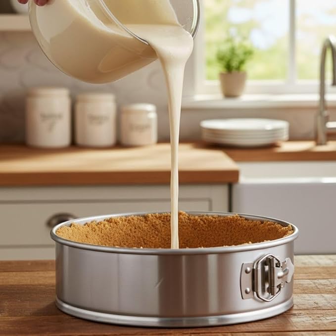 Soro Essentials- 10'' x 3'' Deep Aluminum Round Spring Form Pan- Leak Proof Cheesecake Pan Spring Form Pans with Removable Bottom and Quick Release Latch for Baking Cheesecake Cakes