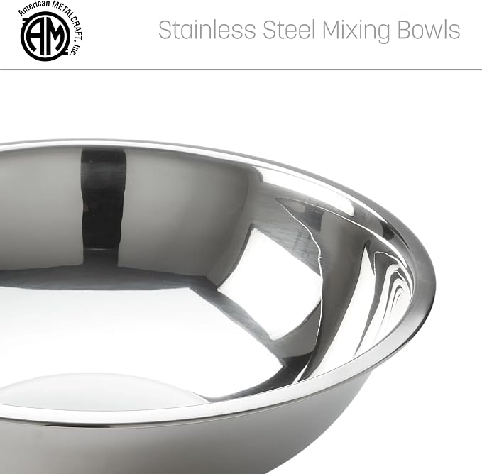American Metalcraft 20 qt Stainless Steel Mixing Bowl,Silver