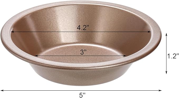 8 Pack Mini Pie Pan Set, 5 Inch Reusable Nonstick Individual Dish Pies Plate Carbon Steel Pie Tins Small Round Metal Bakeware for Baking Pot Pies, Cakes, Quiches, Tarts, Desserts, Christmas