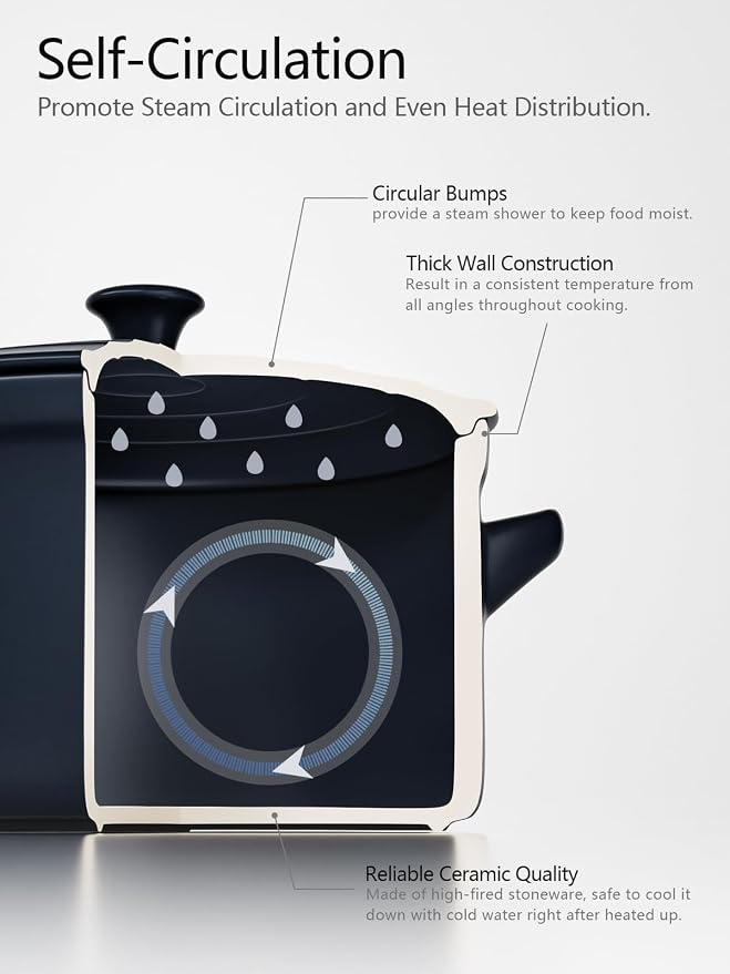 LE TAUCI 3 QT Ceramic Bread Baker with Lid for Sourdough, Covered Bread Baking Pot with Natural Steam Retention, High-Fired Stoneware, Oven Safe to 500°F, Midnight Blue