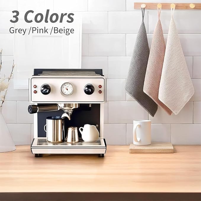 Barista Towels 6 Pack, Espresso Machine Accessories, 12"x12" | Thick Microfiber Coffee Cleaning Cloths, Essential Coffee Bar Accessories, Ideal for Steam Wands, Milk Frother, Countertops
