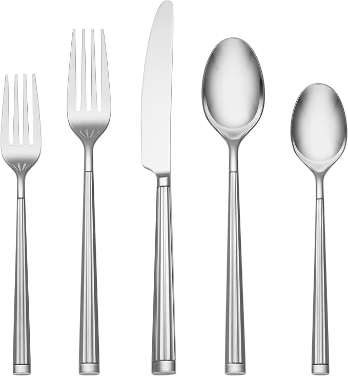 Oneida Robyn 20-Piece 18/0 Silverware Set for 4, Flatware | mirror finish, dishwasher safe | includes knives, forks, and spoons | heavy duty, cutlery set for kitchen and dining