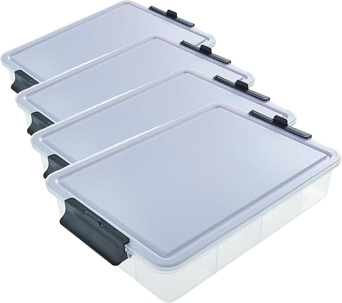 Farberware Small Build-a-Board Snacklebox with Locking Plastic Cutting Board Lid, Portable Charcuterie Storage with 7 Compartments (Pack of 4)