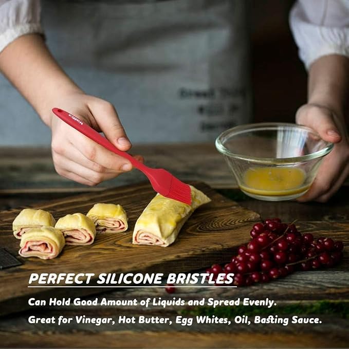 Walfos Silicone Basting Pastry Brush, 600°F Heat Resistant for BBQ Grill Baking Kitchen Cooking, BPA Free and Dishwasher safe