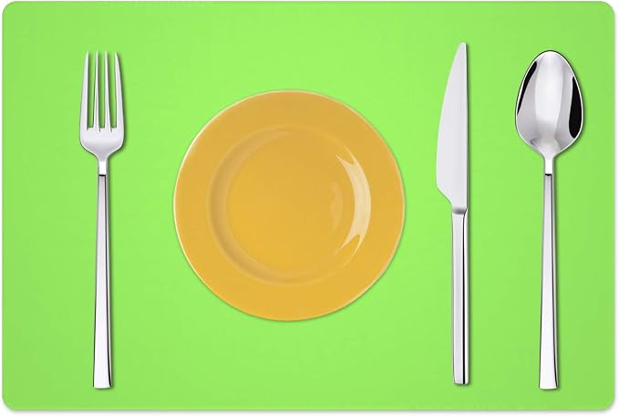 Silicone Placemats, Food-Grade Non-Slip Waterproof, Dining, Stain Resistant, Countertop Protector, Kitchen Counter Mat, Heat Resistant, Baking mat Dishwasher Safe (23.6"×15.7"-1pack, Green)