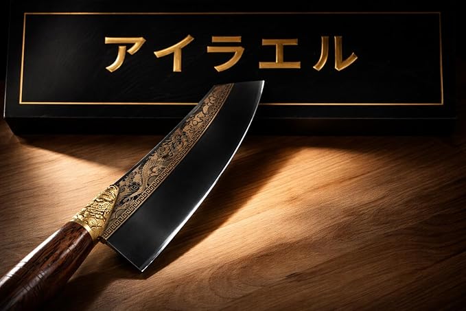 Dragon Engraved Chef Knife – Unique Gift for Men, Chefs & Collectors | 8.5" Razor-Sharp Japanese-Style Kitchen Knife, Mirror-Polished Stainless Steel Blade, Rosewood Handle & Premium Gift Box