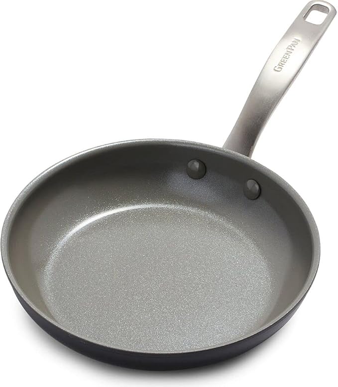GreenPan Chatham Hard Anodized Healthy Ceramic Nonstick, 8" Frying Pan Skillet, PFAS-Free, Dishwasher Safe, Oven Safe, Gray