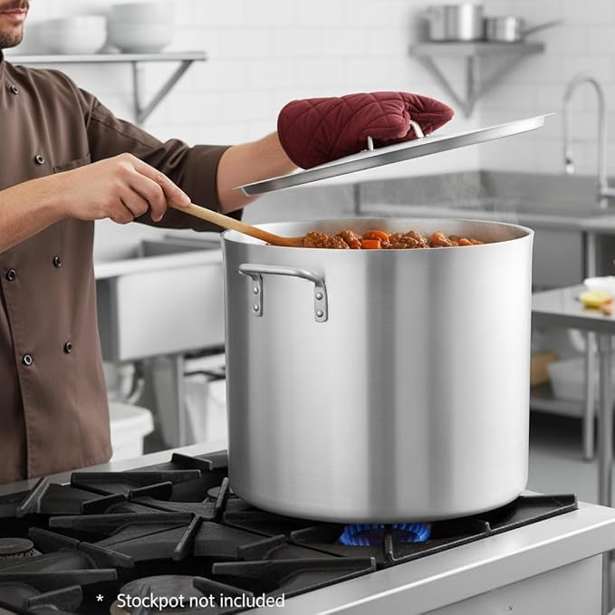 TrueCraftware- 80 qt. Aluminum Stock Pot Lid 19-3/4" x 1-1/4" 1.8mm Thickness- Multipurpose Pot Cover Cookware for Pasta Soup Pots Large Stockpot Lid Stew Simmering Pot Dishwasher Safe
