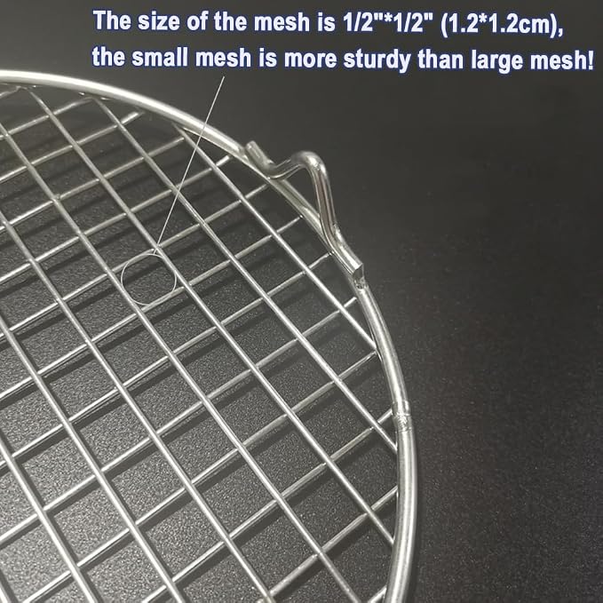 Barbecue Grids Grill Wire Cooling Racks with Legs Dia 11" 304 Stainless Round Cooking Racks for Barbecue Air Fryer Instant Pot Pressure Cooker Canning Dutch Oven (280mm/11")