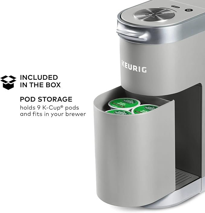 Keurig K-Mini Plus Single Serve K-Cup Pod Coffee Maker, with 6 to 12oz Brew Size,Gray (Renewed) | 6 to 12oz Brew Size