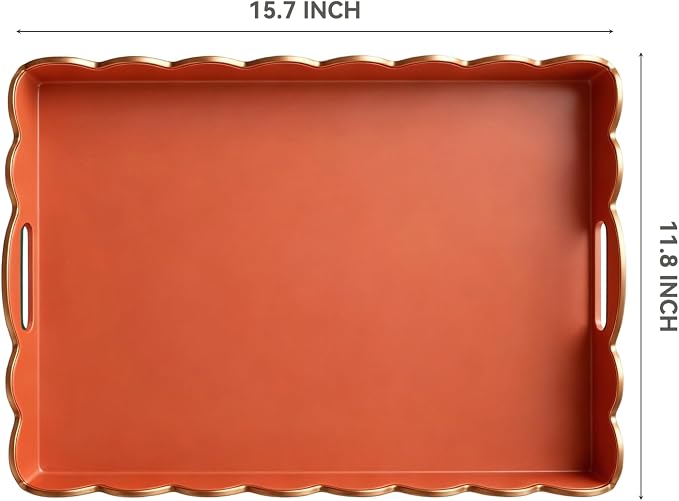 AGIOTA Coffee Table Trays for Living Room Serving Tray with Handles, Modern Large Tray for Ottoman Coffee Table
