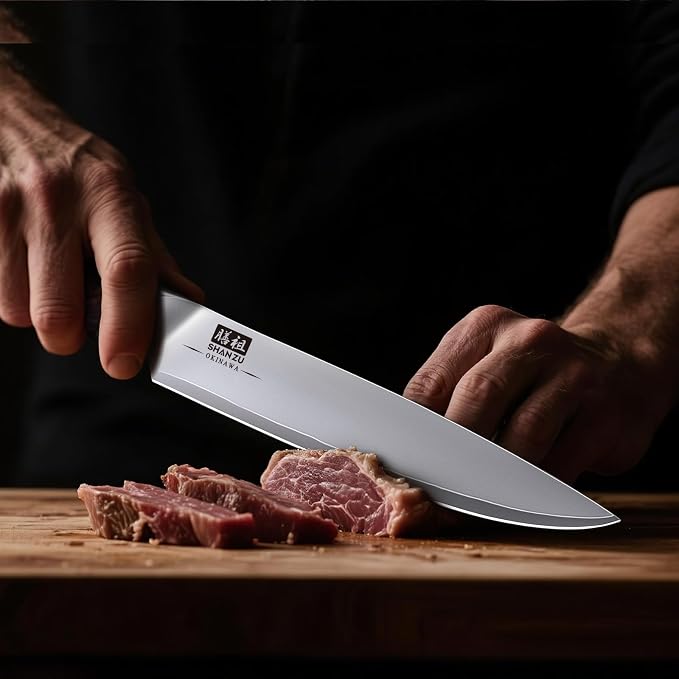 SHAN ZU 6 In Chef Knife,10Cr15MoV High Carbon Stainless Steel Kitchen Knife | Japanese Multipurpose Ultra Sharp Kitchen Utility Knife with Ergonomic Pakkawood Handle