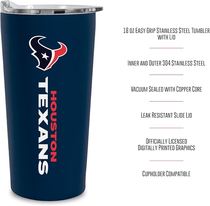 Rico Industries NFL Football Soft Touch, Easy Grip Tumbler