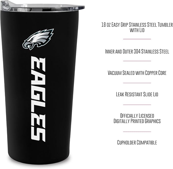 Rico Industries NFL Football Soft Touch, Easy Grip Tumbler