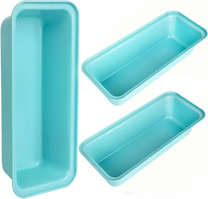 3-Pack 12x4 Long Loaf Pans, Nonstick Carbon Steel Bread Baking Pan | for Sandwich Bread, Homemade Bread, Sourdough, Easy Release, PFOA Free