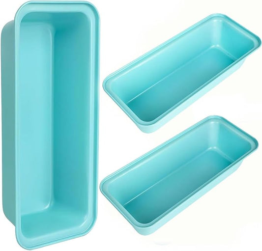 3-Pack 12x4 Long Loaf Pans, Nonstick Carbon Steel Bread Baking Pan | for Sandwich Bread, Homemade Bread, Sourdough, Easy Release, PFOA Free