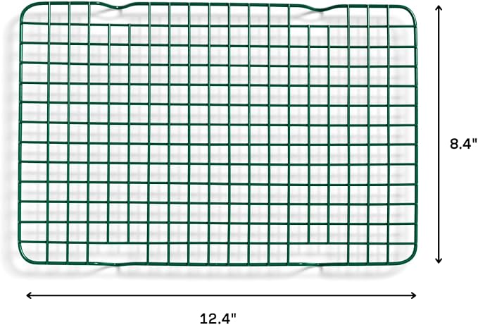 Great Jones Non Stick Wire Cooling Rack (Broccoli) – Fits Quarter Sheet | 8.4" × 12.4" Non Toxic Baking Rack, Heavy-Weight Aluminized Steel, Oven Safe 450 °F, Bacon & Cookie Cooling Rack