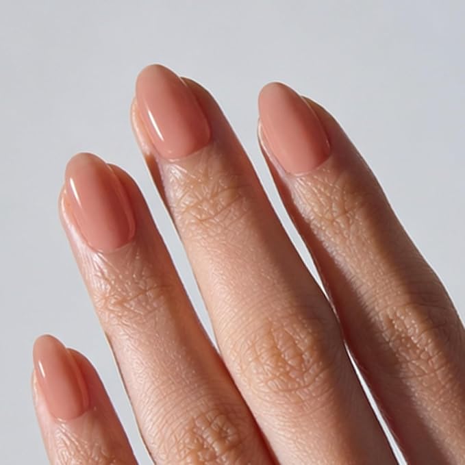 ohora Gel Press On Nails | Beige, Ombre, Short Oval | Blush Beige | Salon-Quality, 100% Real Gel, No UV Lamp, No Glue, Non-Toxic | 15 Sizes, 30 Tips | Long Lasting, press on short