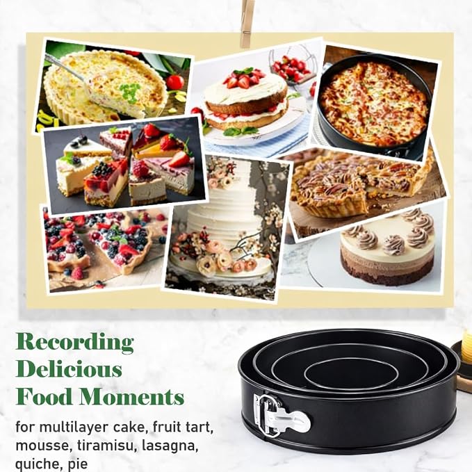 9 Inch Springform Pan 50Pcs Parchment Paper Cheesecake Nonstick Baking Mold | Round Tin Leakproof Removable Bottom Bakeware for Cake Pie Pizza and Quiches Carbon Steel and Non-stick Coating