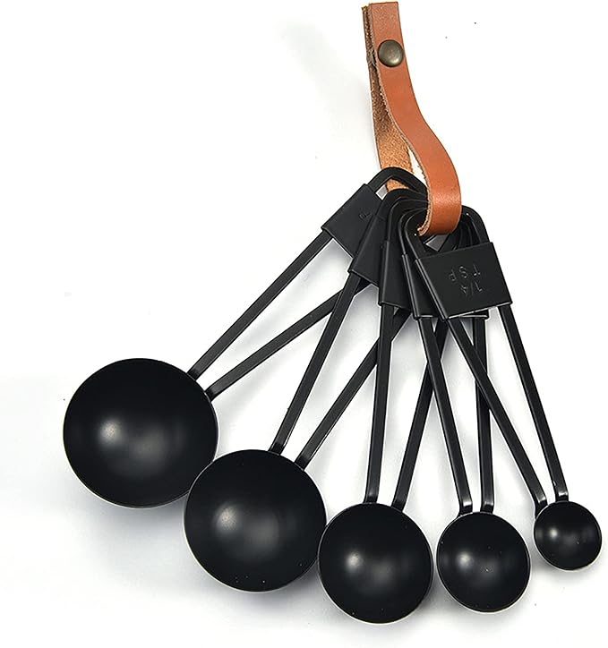 Black Stainless Steel Measuring Cups and Spoons Set, 9PCS | Kitchen Gadgets for Cooking & Baking