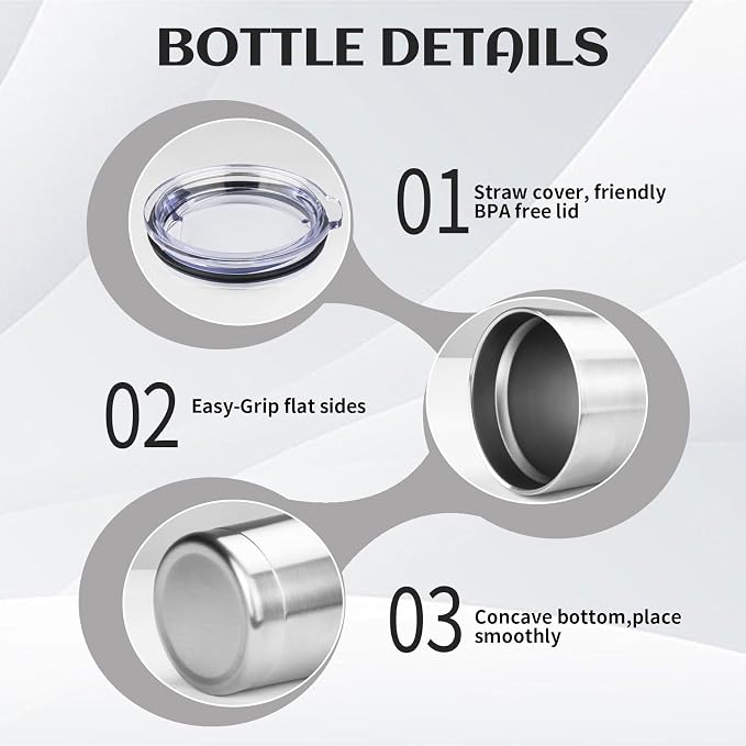 StarSpeed 8 Pack 20oz Stainless Steel Travel Coffee Tumbler,Silver | Travel Coffee Mug Bulk,Spill-proof Lid,Double Wall,BPA-free Travel Cups,Insulated Cup Fits Car Cupholders