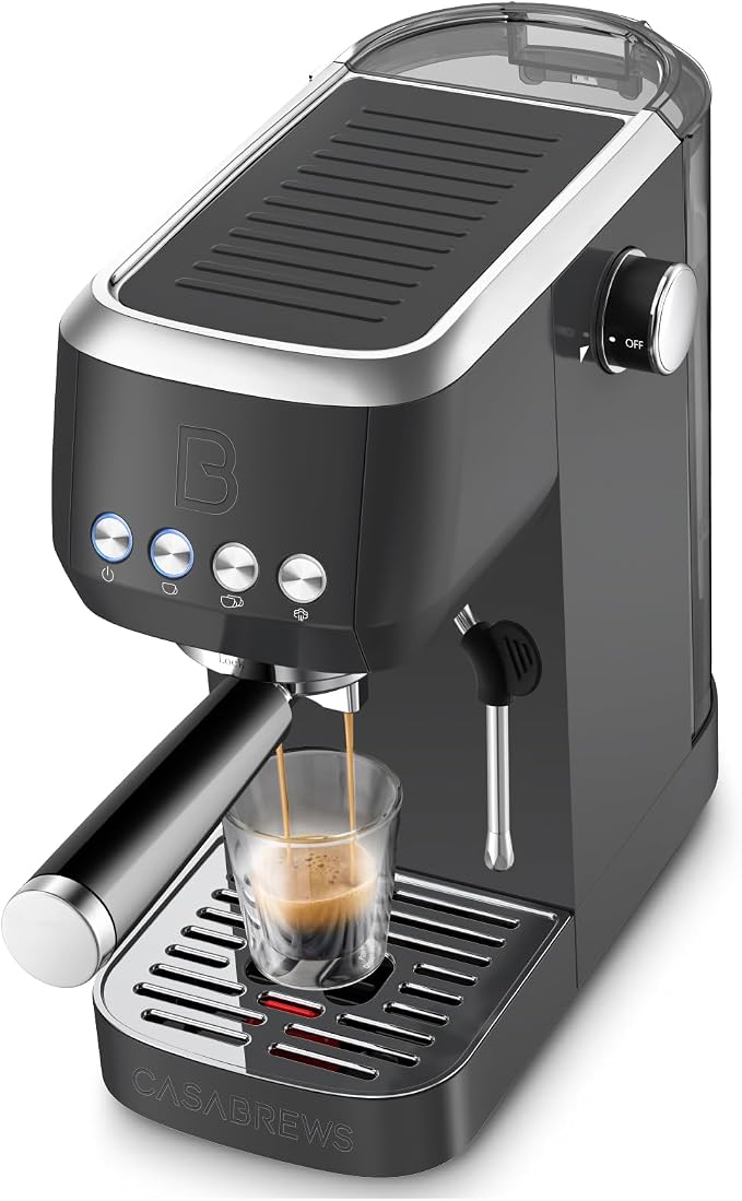 CASABREWS 3700 Essential Espresso Machine, Stainless Steel Espresso Maker | 20-Bar Italian Pump, Powerful Steam Wand, 43.9oz Removable Water Tank, Compact Espresso Maker for Home, Cappuccino & Latte