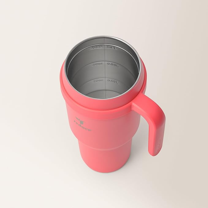 REDUCE 40 oz Stainless Steel Tumbler with Handle - Dual-Wall Vacuum Insulated Travel Mug, Sweat-Proof Lid & Reusable Straw - Keeps Drinks Cold for 24 Hrs, Fits Cupholders, Dishwasher Safe - Daiquiri
