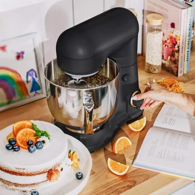 Wonderful Kitchen Stand Mixer 5.3 Qt Bowl, 12 Speeds Tilt-Head, Dough Hook Flat Beater Whisk for Baking Tasks Metal Build for Baking (Black)