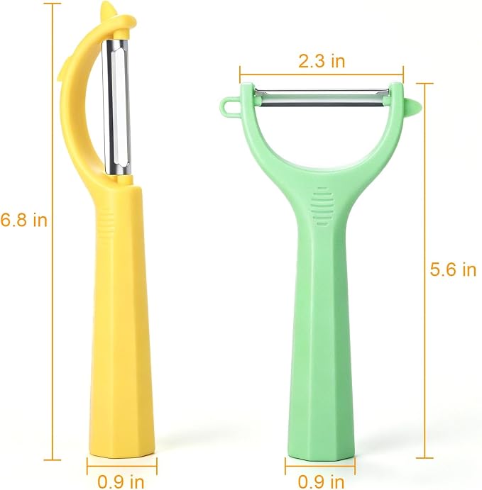 2PCS Vegetable Fruit Peeler & Y Potato Peeler | Ultra-Sharp Stainless Steel Blade Non-Slip Handle, Multifunctional Potato Peeler for Kitchen Perfect for Veggie,Carrot, Apple