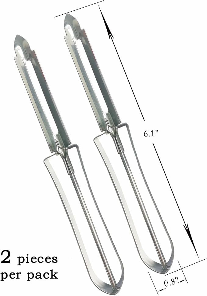 2PCS Stainless Steel Vegetable & Potato Peeler Sharp Blade Dual Handed | Non-Slip Handle, Dishwasher Safe Kitchen Tool