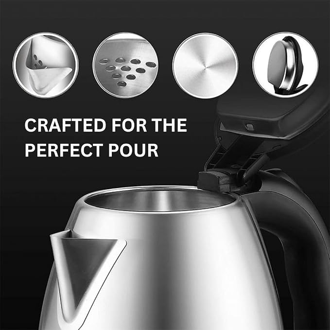 1.7 L Electric Kettles Stainless Steel | Hot Water coffee Stainless Steel Travel Tea Maker kettle for Boiling |Tea Maker Machine | Electric Hot Pots Teapot | Top 10 Best Electric Kettle